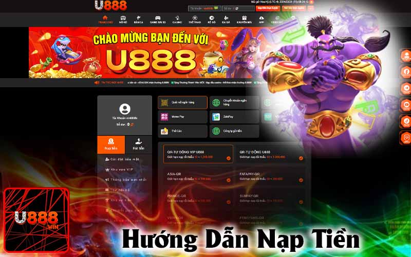 Hướng dẫn nạp tiền U888